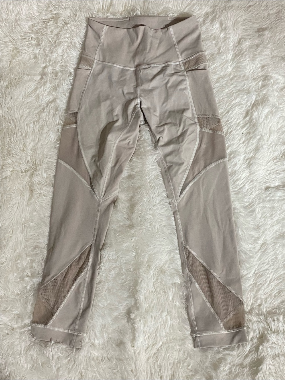 lululemon athletica Girls' Mesh-Panel Leggings - Light Taupe